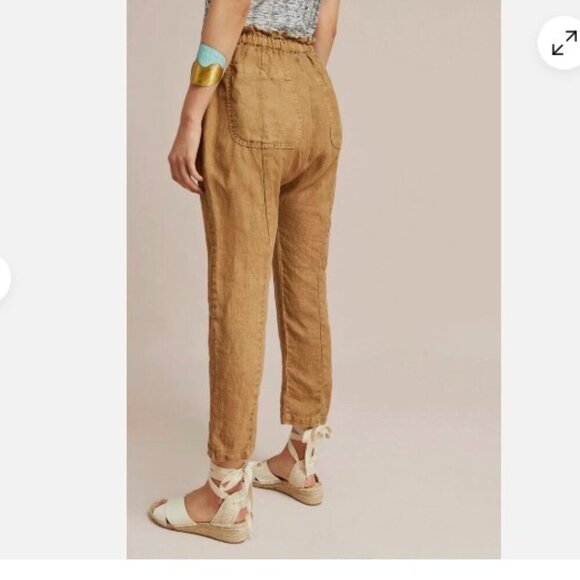 Current/Elliot Aviation Cargo Cropped Linen Pants with Zipper Details Size 2 Med - Picture 8 of 8